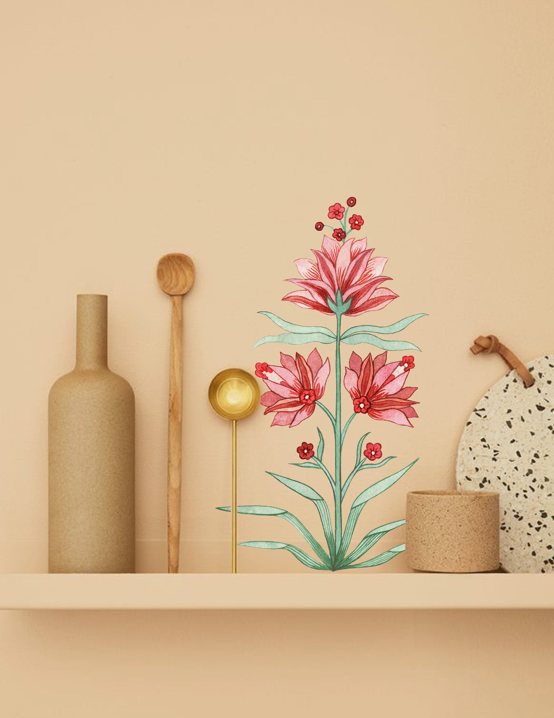 Floral wall decal, wall decor, interior design, wall decal nepal