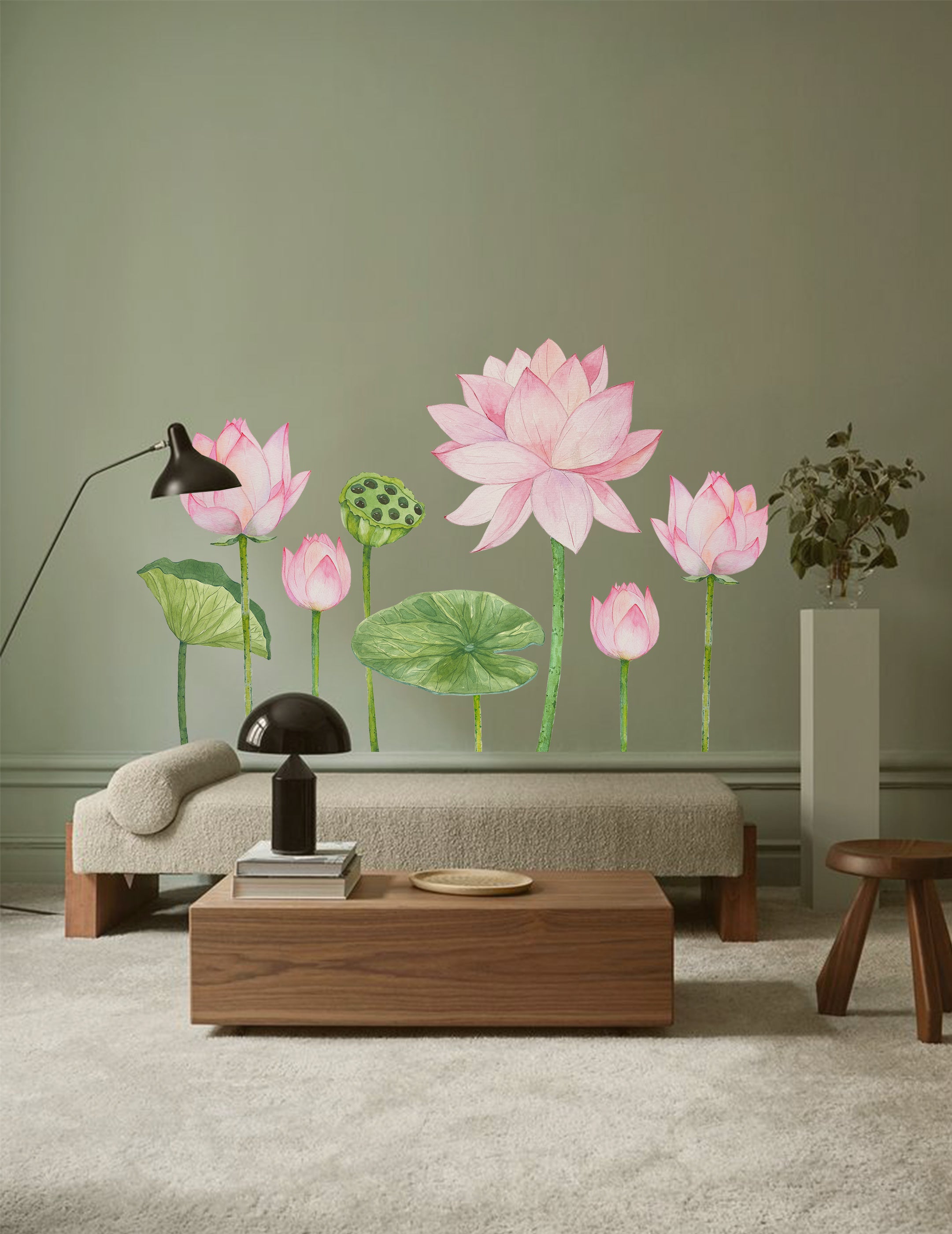 Lotus wall Decal, large wall deal, interior design, wall decal nepal