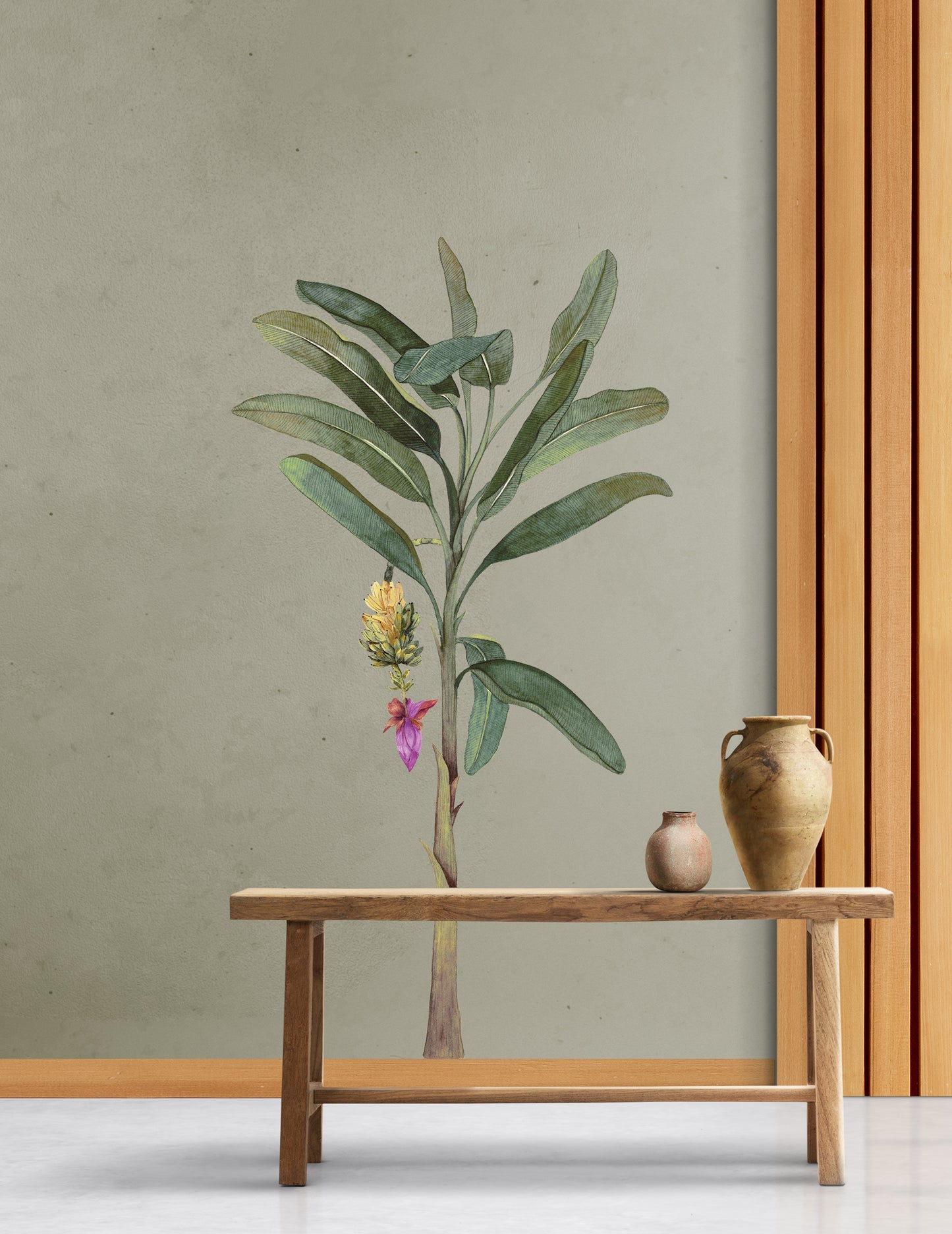 Summer Bloom Wall Decal, large banana tree wall decal, wall decal nepal