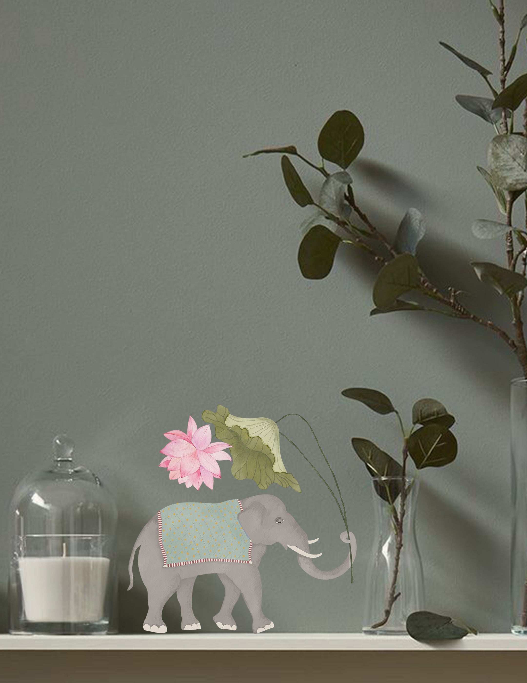 Elephant wall decal, wall decor, interior design, kids room decor, children room decor, wall decal nepal